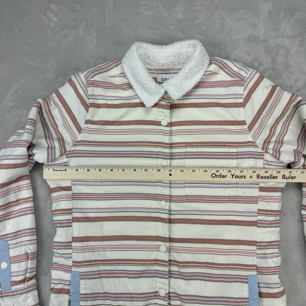 Orvis Shacket Womens Medium Shirt Jacket Fleece Lined Plaid Flannel Snap Button - Picture 11 of 15
